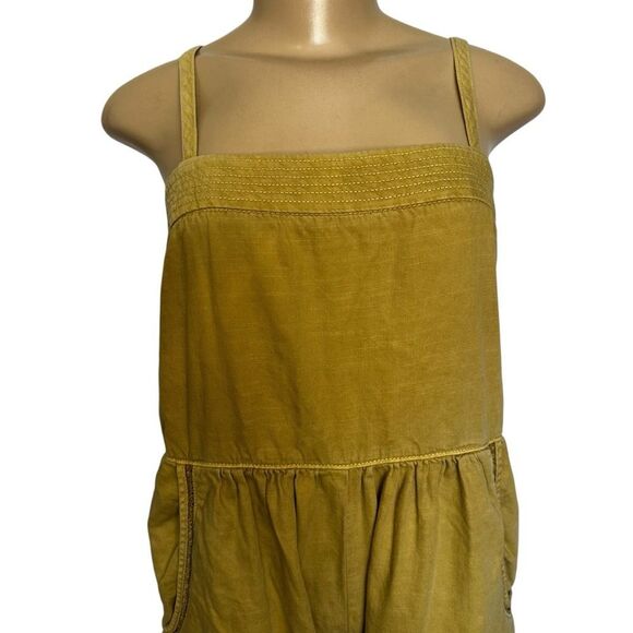 Anthropologie Postage Stamp mustard Yellow Romper jumpsuit size medium - Picture 3 of 9